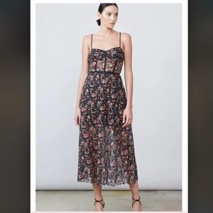 NWT Allen Schwartz Black w red Floral Sexy party dress